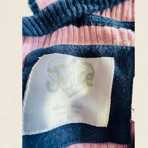 π§₯ Justice Hoodie - Pink & Blue with Side Pockets, Size 8 - Picture 3 of 3